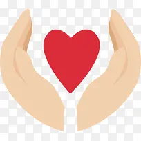 黄色立体手掌爱心-空若网 黄色立体手掌爱心-空若网