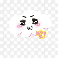 手绘可爱表情白云-空若网 手绘可爱表情白云-空若网