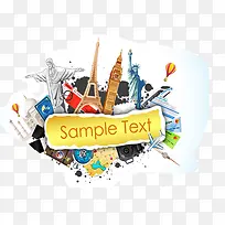 旅游度假旅行背景矢量图片-空若网 旅游度假旅行背景矢量图片-空若网