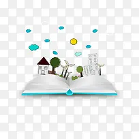 卡通可爱书本房子-空若网 卡通可爱书本房子-空若网