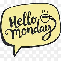 手绘周一咖啡气泡-空若网 手绘周一咖啡气泡-空若网