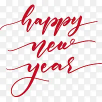 红色新年快乐英文艺术字-空若网 红色新年快乐英文艺术字-空若网