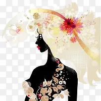 时尚礼帽女郎矢量素材-空若网 时尚礼帽女郎矢量素材-空若网