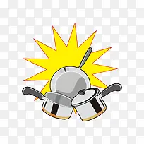 厨房用品各种锅卡通矢量-空若网 厨房用品各种锅卡通矢量-空若网