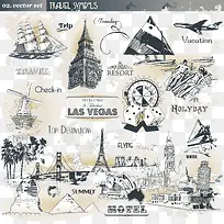 建筑标志矢量素材-空若网 建筑标志矢量素材-空若网