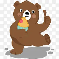 拿着蛋糕点赞小熊-空若网 拿着蛋糕点赞小熊-空若网