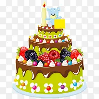 卡通多层水果蛋糕-空若网 卡通多层水果蛋糕-空若网