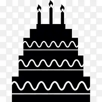 五个生日蛋糕层蜡烛图标-空若网 五个生日蛋糕层蜡烛图标-空若网