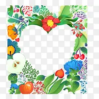 矢量花朵水果花环-空若网 矢量花朵水果花环-空若网