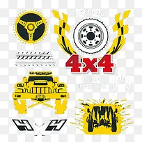矢量四驱越野车徽标-空若网 矢量四驱越野车徽标-空若网