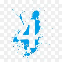 墨迹数字4-空若网 墨迹数字4-空若网