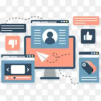 数字营销业务矢量插画-空若网 数字营销业务矢量插画-空若网