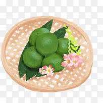 手绘可爱插图清明食物青团-空若网 手绘可爱插图清明食物青团-空若网