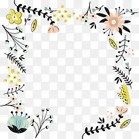 可爱树枝花草边框-空若网 可爱树枝花草边框-空若网