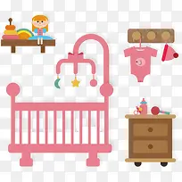 矢量手绘卡通婴儿房-空若网 矢量手绘卡通婴儿房-空若网