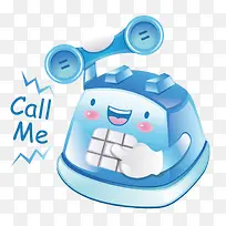 蓝色卡通电话-空若网 蓝色卡通电话-空若网