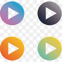 渐变色彩色圆形播放按钮-空若网 渐变色彩色圆形播放按钮-空若网