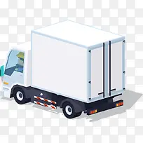 卡通白色矢量货柜车图-空若网 卡通白色矢量货柜车图-空若网