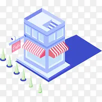 2.5D矢量咖啡店插画-空若网 2.5D矢量咖啡店插画-空若网