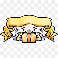 水彩矢量圣诞节飘带-空若网 水彩矢量圣诞节飘带-空若网