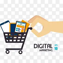 购物车扁平化素材-空若网 购物车扁平化素材-空若网