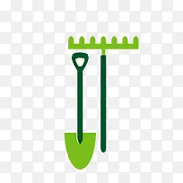 卡通扁平化绿色铲子图标-空若网 卡通扁平化绿色铲子图标-空若网