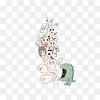 鳄鱼开口插画-空若网 鳄鱼开口插画-空若网