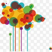 圆环 重叠 彩色 扁平化 装饰图案-空若网 圆环 重叠 彩色 扁平化 装饰图案-空若网