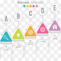 矢量彩色立体三角形图表-空若网 矢量彩色立体三角形图表-空若网