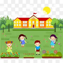 背景丰富多彩的小学-空若网 背景丰富多彩的小学-空若网