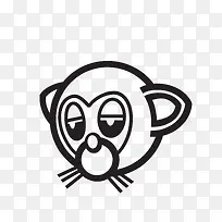 手绘卡通黑白小猴子头像-空若网 手绘卡通黑白小猴子头像-空若网