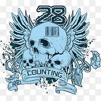 翅膀骷髅印花图片-空若网 翅膀骷髅印花图片-空若网