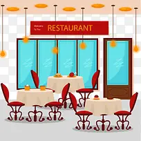 时尚餐厅内部桌椅图矢量素材-空若网 时尚餐厅内部桌椅图矢量素材-空若网