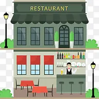 创意餐厅及内部设计矢量图-空若网 创意餐厅及内部设计矢量图-空若网