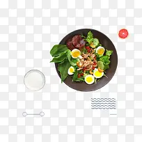免抠黑色盘子里的蔬菜沙拉-空若网 免抠黑色盘子里的蔬菜沙拉-空若网