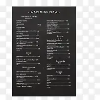 矢量黑色英文价格表菜单-空若网 矢量黑色英文价格表菜单-空若网
