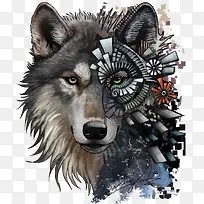 矢量水彩狼-空若网 矢量水彩狼-空若网