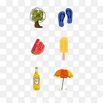 插画拖鞋风扇-空若网 插画拖鞋风扇-空若网