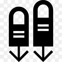 两个手指向下滑动手势的黑色象征图标-空若网 两个手指向下滑动手势的黑色象征图标-空若网