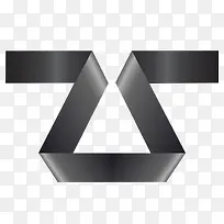 黑丝带折成的三角形素材-空若网 黑丝带折成的三角形素材-空若网