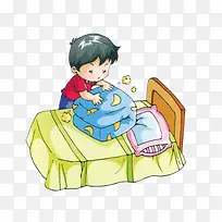 叠被子的孩子-空若网 叠被子的孩子-空若网