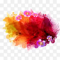 渐变多彩水彩晕染-空若网 渐变多彩水彩晕染-空若网