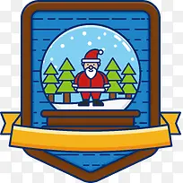 圣诞节圣诞老人水晶球标签-空若网 圣诞节圣诞老人水晶球标签-空若网