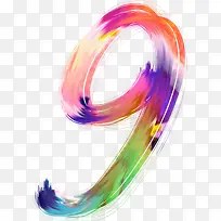 颜色涂鸦造型树枝9字体设计-空若网 颜色涂鸦造型树枝9字体设计-空若网