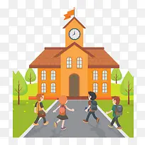 扁平化装饰插图中小学安全教育日-空若网 扁平化装饰插图中小学安全教育日-空若网