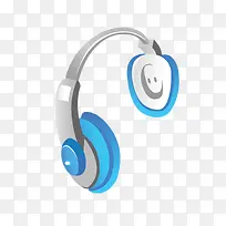 蓝色质感时尚耳麦-空若网 蓝色质感时尚耳麦-空若网