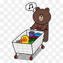 购物的卡通小熊可爱-空若网 购物的卡通小熊可爱-空若网