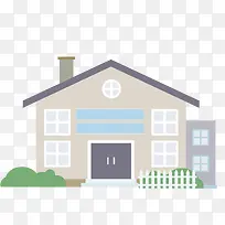 卡通扁平化房子设计-空若网 卡通扁平化房子设计-空若网