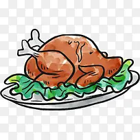 手绘感恩节食物-空若网 手绘感恩节食物-空若网