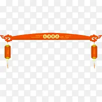 橙色中国风灯笼边框纹理-空若网 橙色中国风灯笼边框纹理-空若网